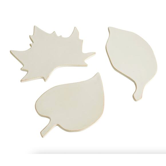 Pottery Barn NIB Leaf Shaped Stoneware Cheese Platters - Set of 3 - Picture 2 of 4